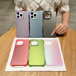 Nova coreia luxo fosco aurora laser gradiente macio caso de telefone para iphone14 13 12 11 15 pro max x xr xs plus à prova de choque capa dura 30 pçs