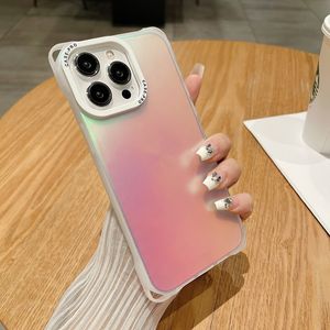 Nieuwe Korea Luxe Matte Aurora Laser Gradiënt Zachte Telefoon Case Voor iPhone14 13 12 11 15 Pro Max X XR XS Plus Schokbestendige Hard Cover Fabriek Prijs