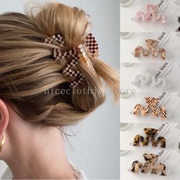 Pinces à cheveux en acétate coréen pour femmes, pinces à cheveux en forme de lettre M, pinces à cheveux en Grain de léopard, accessoires de mode, cadeaux, nouvelle collection