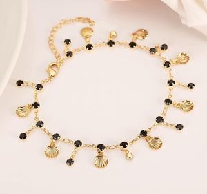 Nouvelle mode coréenne or fin GF noir CZ breloque illimitée Bracelet multi-éléments allonger la taille longueur cheville été Style4386051