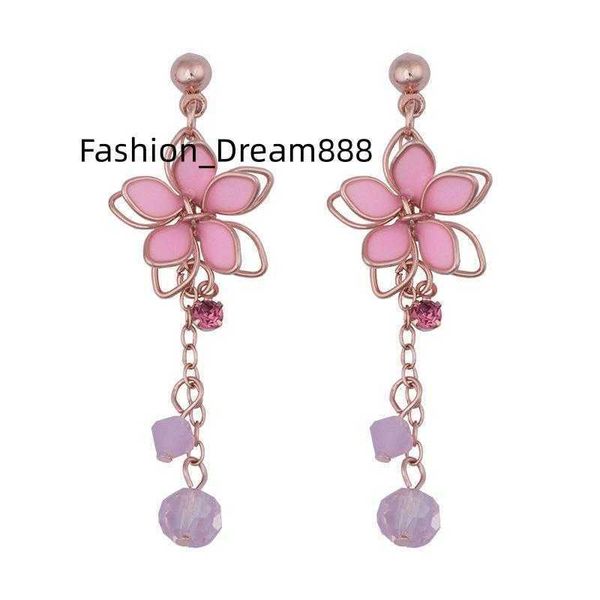 Nouveau coréen fleur asymétrique boucles d'oreilles pendantes pour femmes Long gland papillon Imitation perle chat goutte boucle d'oreille bijoux de fête