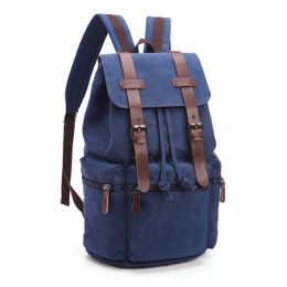 Nuevo bolso de lona coreano para hombres y mujeres, mochila de ordenador de moda de ocio, mochila escolar para estudiantes de secundaria de Color sólido 230715