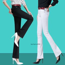 Nieuwe Koreaanse Slim Candy Jeans dames elastische kleurrijke Micro Bell-bottoms broek