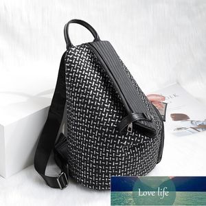 Nouveau Style coréen en cuir véritable Vintage école sac à dos femmes mode décontracté polyvalent contraste couleur boulette sac à dos