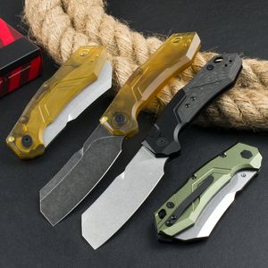 Nouveau KS7850 Launch 14 Couteau pliant tactique automatique D2 Noir / Blanc Stone Wash Tanto Blade Camping en plein air Randonnée EDC Couteaux de poche avec boîte de vente au détail