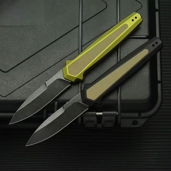 Nuevo KS 7950 Cuchillo plegable táctico automático D2 Black Stone Wash Blade 6061-T6 Mango de aluminio EDC Carpeta de bolsillo Cuchillos con caja al por menor