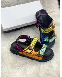 Nuevos Kurt Geiger Sandals Platform Slippers Women Ing Rainbow Summer Sumny Sandal Designer Slides Zapatos Eagle Heagle Diamond Hook Mens