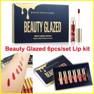 Maquillaje 6pcs / set brillo de labios Beauty Glazed Matte Liquid Lipsticks Crema hidratante Edición de cumpleaños Lipgloss No se desvanece Kit de labios Cosméticos DHL