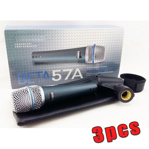 Nueva etiqueta !! 3 uds versión de alta calidad Beta 57a Karaoke Vocal micrófono con cable dinámico de mano Microfone Mike 57 A Mic