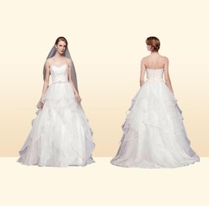 Nouvelle robe de balle en dentelle et organza avec design de créateur en perles de créateur à volants sur mesure robes nuptiales WG3835049062