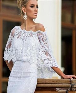 Nouvelle dentelle Appliques élégante veste de mariage blanc mode hors épaule enveloppes de mariée femmes châles accessoires boléro de mariage2969781