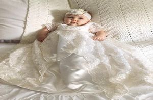 Nouvelles robes de baptême en dentelle pour bébé fille avec demi-manches Baptême Robe bon marché Première communication robe 4516596