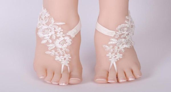 Bracelet de cheville de mariée en dentelle florale, chaîne de pied, sandales pieds nus, accessoire de mariage, bijoux de pied, nouvelle collection 1581511