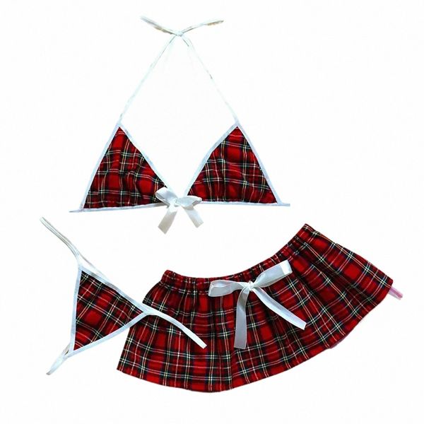 Nuevas mujeres de encaje francés Maid Cosplay lencería sexy trajes transparentes calientes trajes de mucama encantadora conjunto de ropa interior linda X3wz #