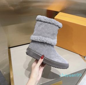 Nuevas botas de nieve de Otoño Invierno para mujer, suelas de cuerda de cáñamo, botines de plumas de cordero bordadas para preescolar, botas planas de algodón