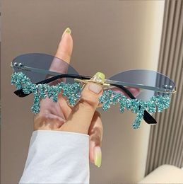 Nuevas gafas de sol de mujer con diamantes de imitación y lágrimas de Ángel hechas a mano, gafas de sol creativas para estudio fotográfico extraño, envío directo