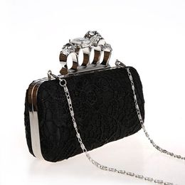 NIEUWE LADIES AVOND TAG VOOR PARTY DAG KLUTCHES KNUCKLE DOOKSE CRYSTAL KOPPELING Cvening Bag voor bruiloften HQB1716 284Q