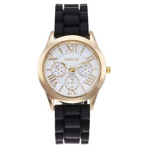 Nieuwe Dames Mode Bracelt Geneva Dames Horloge Siliconen Jurk Quartz Polshorloge Hoge Kwaliteit Horloge Meisje Gift A1 Horloges Groothandel