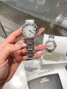 New dames quartz watch 36 mm sapphire miroir miroir en acier en acier de forme bleue Hands mode décontracté montre