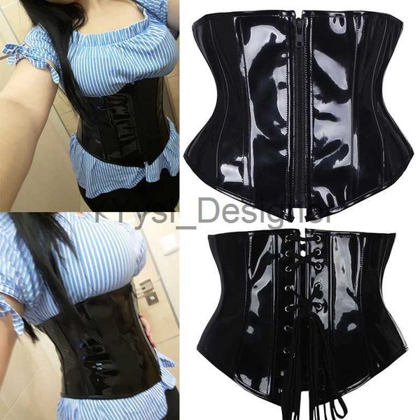 Nouvelles dames minceur sexy PVC Lingerie plastique acier désossé corset chaud large ceinture de taille corset top plus taille corselet x0823