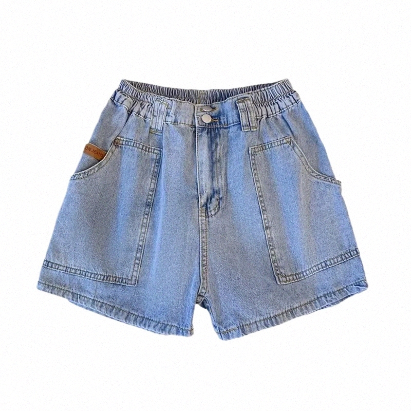 new Ladies Summer Plus Size hot pants For Women Large Size Loose Blue Pocket Denim Shorts 3XL 4XL 5XL 6XL 7XL Fi Clothing h5K4#