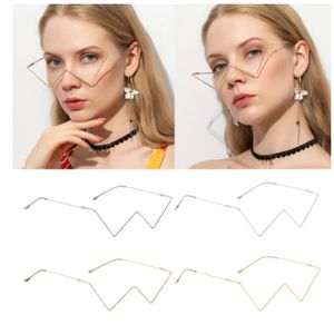 Monture de lunettes en cristal en forme de V pour femmes, Style Punk, demi-renommée, sans lentilles, décorations, vente en gros, nouvelle collection