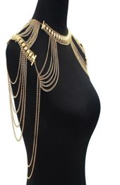 Nouvelle dame glands lien harnais chaîne collier bijoux Sexy corps épaule collier exagéré femmes mode corps bijoux 1361627