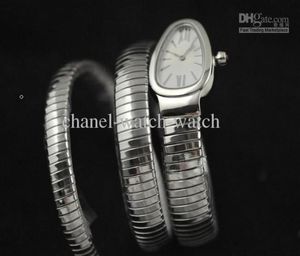 Nieuwe Lady Tubogas roestvrij staal Snake Watch Silver Dial Dames039S Quartz Fashion Polshorwatches27397977