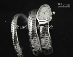 Nieuwe Lady Tubogas roestvrij staal Snake Watch Silver Dial Dames039S Quartz Fashion Polshorwatches2733468