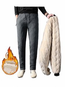 Nouveau pantalon en laine d'agneau pour hommes hiver automne décontracté preuve épais polaire pantalon Fi cordon grande taille Joggers pantalons de survêtement w20A #