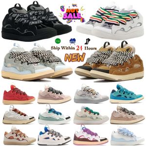 Nouveau Lanvinss Designer Chaussures Orange Rouge Bleu Orange Rose clair Bleu clair Noir Blanc Gris Plate-forme en caoutchouc de veau Chaussures de sport pour femmes Chaussures de basket-ball de sport pour hommes