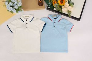 Nouveau revers bébé chemise trois boutons garçon fille T-shirt taille 100-140 enfants vêtements de marque été enfant manches courtes Dec05