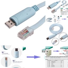 Nuevos adaptadores para computadora portátil Cargadores 1.8M USB a RJ45 para Cisco Cable de consola USB CONSOLA Línea de depuración A7H5 para Cisco H3C HP Arba 9306 Huawei Router Rollover Console