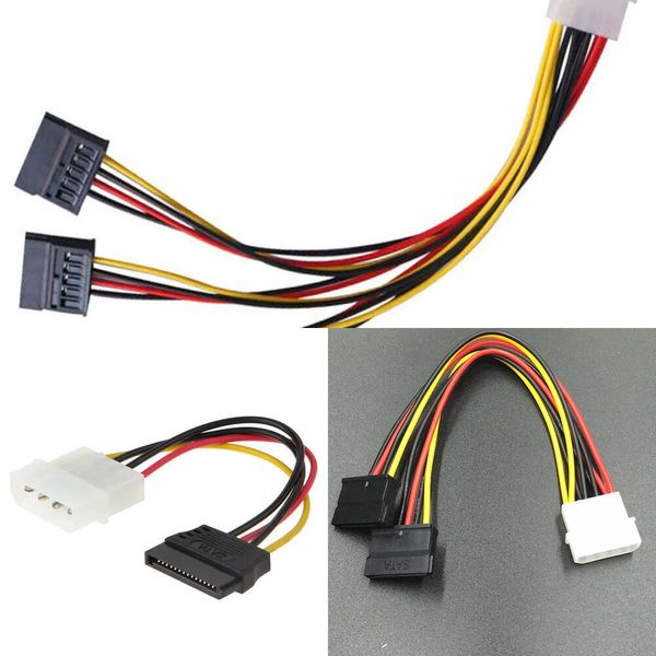 Nouveaux adaptateurs pour ordinateur portable chargeurs 1 pièces série ATA SATA 4 broches IDE Molex à 1/2/3 de 15 broches câble adaptateur d'alimentation HDD Promotion mondiale chaude