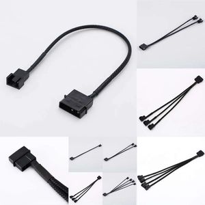 Nieuwe laptopadapters opladers 2 stuks 27 cm 4-pins IDE Molex naar 4-poorts 3-pins/4-pins koeler koelventilator splitter voedingskabel voor computer ventilatorkabel splitter voedingskabel