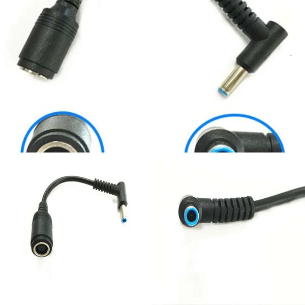 Nuevos adaptadores para computadora portátil Cargadores 7.4 * 5.0 hembra a 4.5 * 3.0 Codo 7.4 a 4.5 Adecuado para HP Dell Blue Tips Cable adaptador de corriente Cable conector adaptador de 13 cm