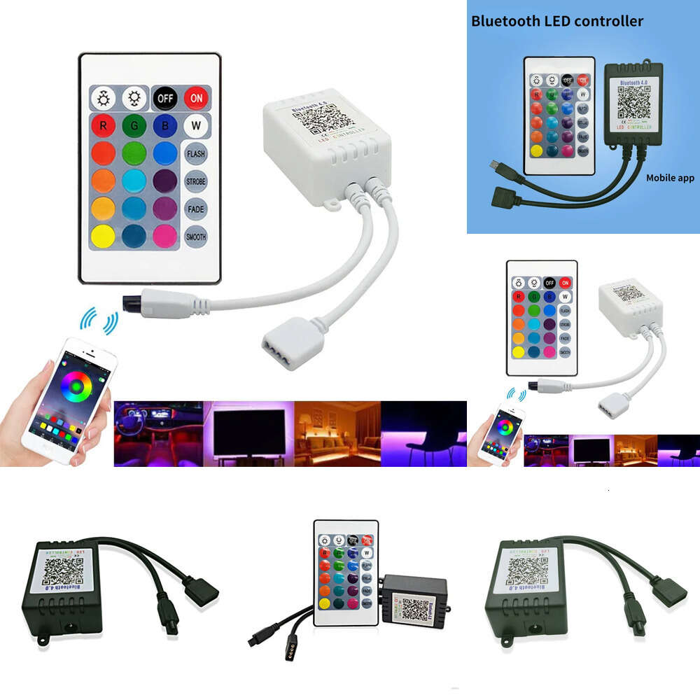 New Laptop Adapters Chargers Bluetooth LED Controller + 24 Key Remote Control Wireless Colorful LED Light Strip Controller Mobile Phone App