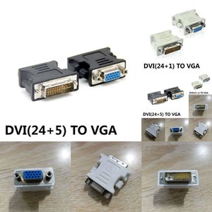 Nieuwe laptopadapters Opladers DVI naar VGA Vrouwelijke Adapter DVI-I Plug 24 + 1/5 P naar VGA Jack Adapter HD Video Grafische Kaart Converter voor PC HDTV Projector