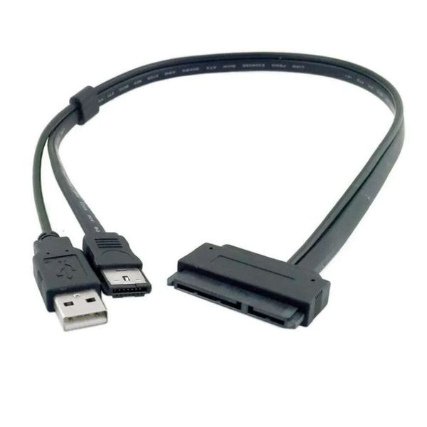 Nouveaux adaptateurs pour ordinateur portable chargeurs disque dur SATA 22 broches vers ESATA données câble alimenté par USB adaptateur convertisseur pour pilote de disque dur ordinateur portable Sata7 + 15 câble de disque dur