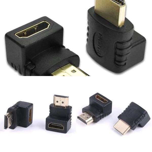 Nuevos cargadores de adaptadores para ordenador portátil, compatible con HDMI, adaptador de ángulo recto de 90 grados, HDMI de 270 grados, conector codo HDMI macho a hembra