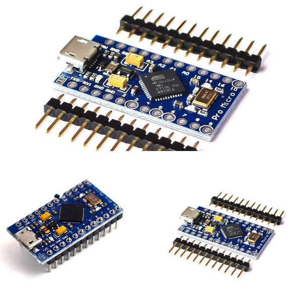 Nouveaux adaptateurs pour ordinateur portable chargeurs Pro Micro ATmega32U4 5 V/16 MHz remplacer ATmega32U4 pour Arduino Pro Mini avec en-tête à 2 rangées de broches pour interface USB Leonardo Mini