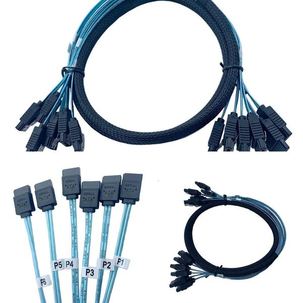 Nuevos adaptadores para portátiles Cargadores Cable SAS SATA III de 6 Gbps para servidor Cable de datos de disco duro SATA de 7 pines a SATA de 7 pines 4SATA a 4SATA 6SATA a 6SATA