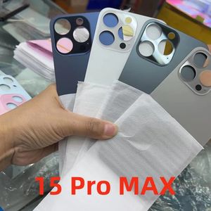 Nieuwe Grote Camera Gat Terug Glas Cover Voor Iphone 15 15Plus Batterij Cover Telefoon Achter Glas Reparatie Onderdelen Voor iphone15 Pro Iphone15 Pro Max