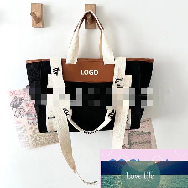 Nuevo bolso de mano de moda de gran capacidad, bolsas de mensajero de hombro de lona, venta al por mayor