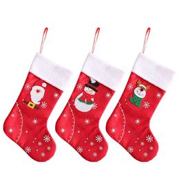 Nieuwe grote kerstkousen Santa Elk Snowman Gift Sokken Xmas Candy Gift Bag voor kinderen Open haard Xmas Tree Decoration Nieuwjaar