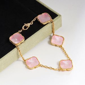 Diseñador de joyas Moda clásica 4 / Trébol de cuatro hojas Trébol Flor Diseñador Pulsera Collar Caja de regalo de aniversario de alta calidad