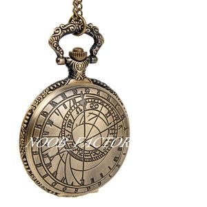 Nieuwe grote niet-uitgeholde kompas zakhorloge ketting retro-sieraden groothandel mode mode horloge quartz trui keten zakhorloge