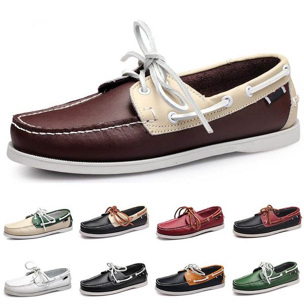 Nouvelles grandes chaussures de navigation Chaussures pour hommes décontractés pour hommes chaussures en cuir britanniques conduisant des chaussures célibataires simples hommes taille 40-45 009