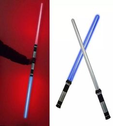 Nieuwe laseraanwijder lichtzwaardjongen Gril Toys Darth Vaders Swords Cosplay Bow Toy Double Light Sabre Sword Toys With Sound Lasers XMA9091927