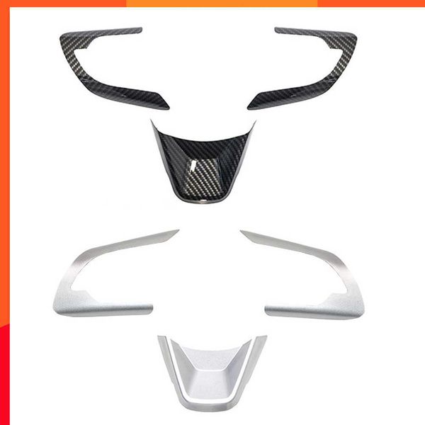 Nuevo último 3pcs Decoración de la dirección del volante de fibra de carbono Pegatizas de adornos para Suzuki Jimny 2019 2020 2021 2022 Accesorios para automóviles